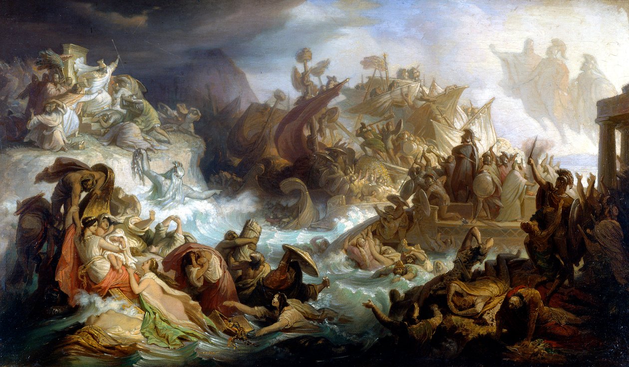 Alegorie bitvy u Salamíny, 1858 od Wilhelm von Kaulbach