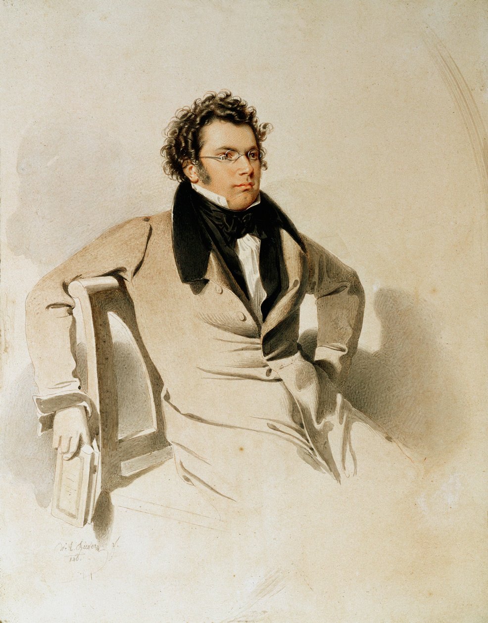 Franz Schubert ... (akvarel) od Wilhelm August Rieder