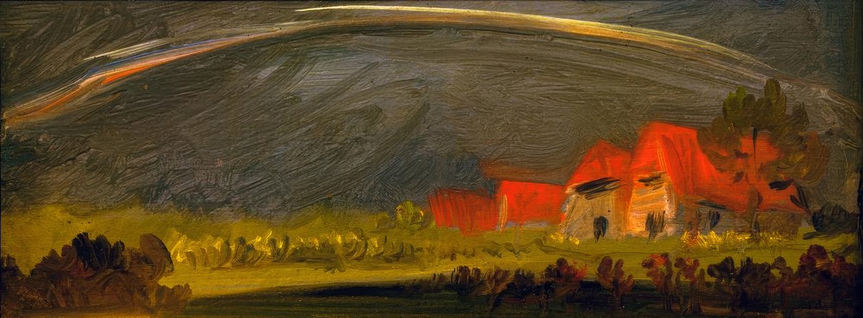 Bouřková krajina s duhou od Wilhelm Busch