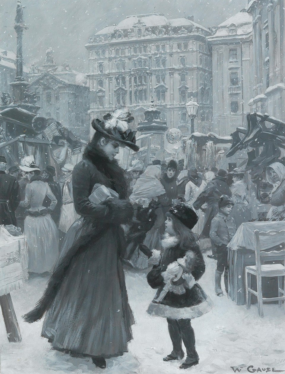 Vánoční jarmark Am Hof, 1901. od Wilhelm Gause