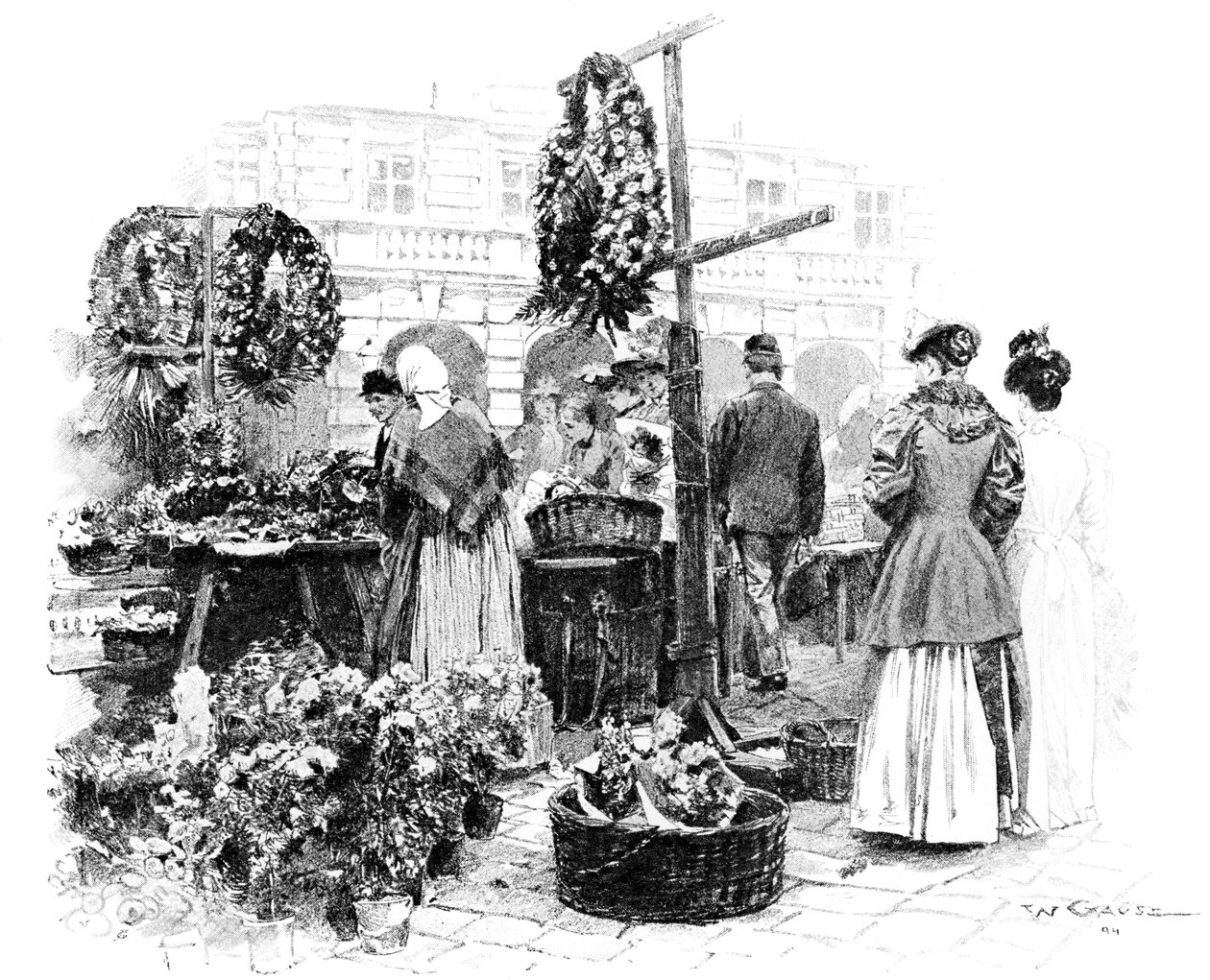 Květinový trh, 1901. od Wilhelm Gause