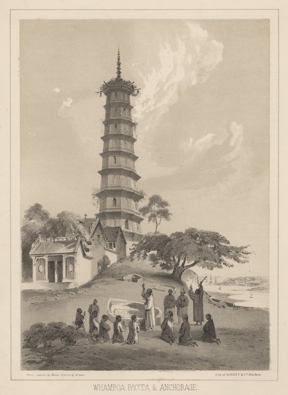 Pagoda Whampoa a Anchorage, 1855 od Wilhelm Joseph Heine