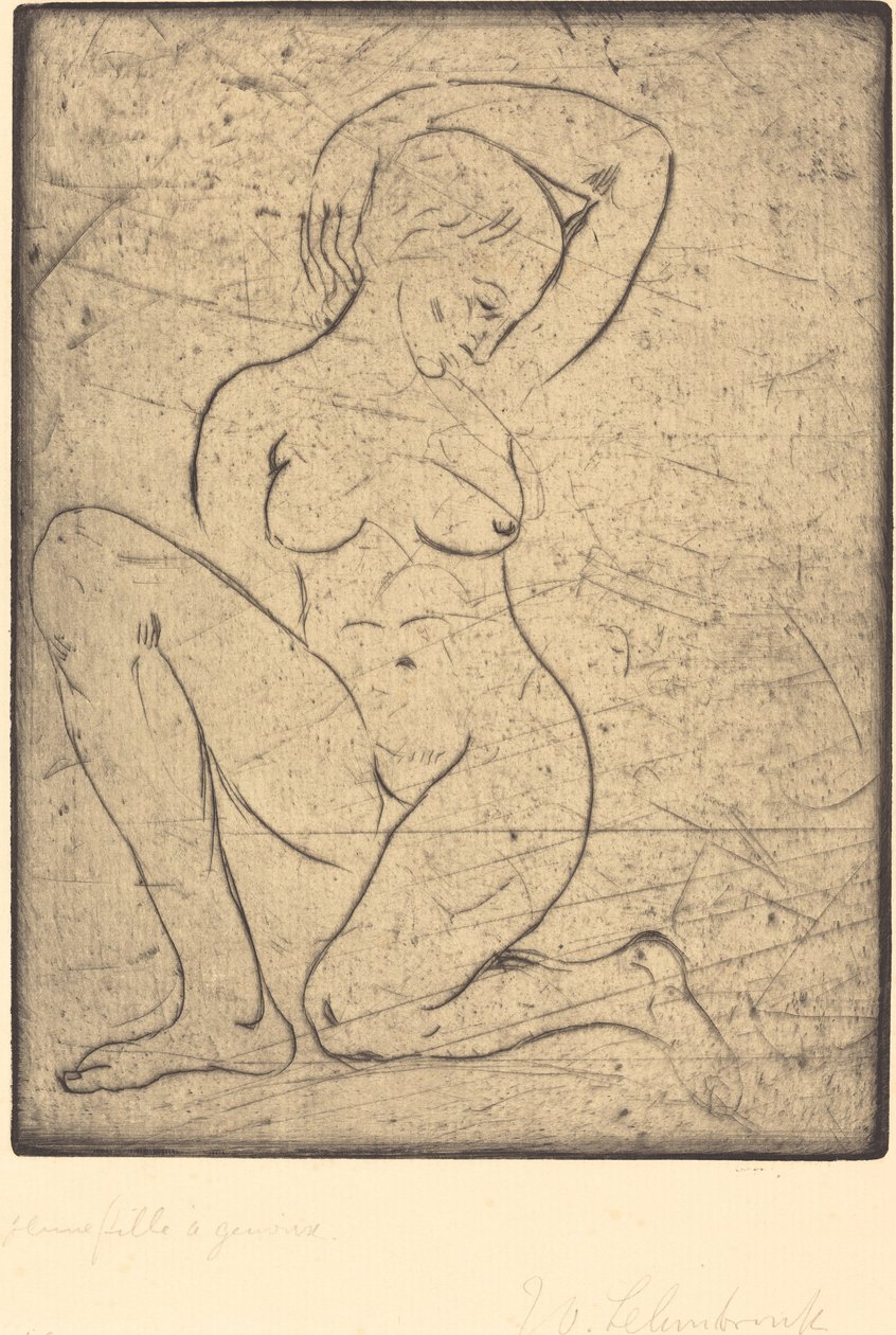 Klečící, Malý od Wilhelm Lehmbruck