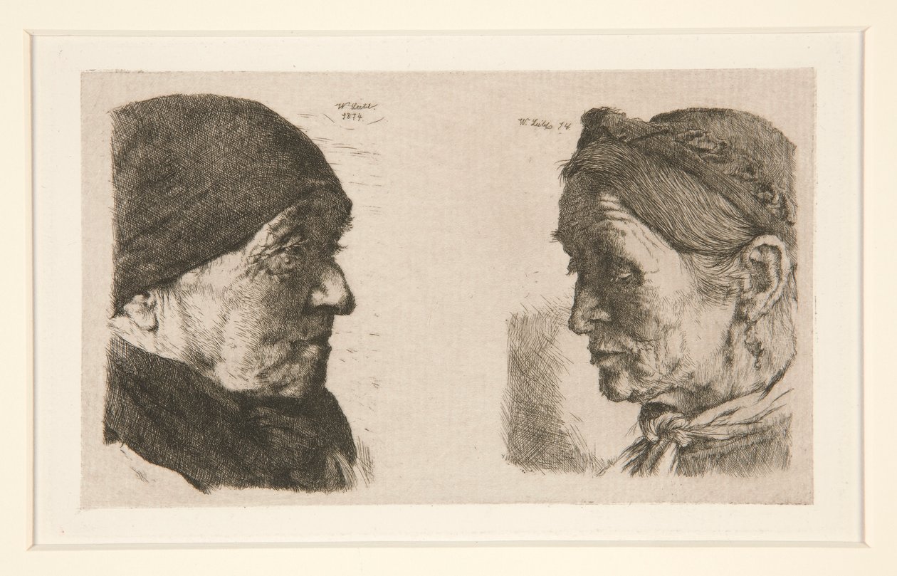 Bez názvu [studie dvou hlav] od Wilhelm Maria Hubertus Leibl