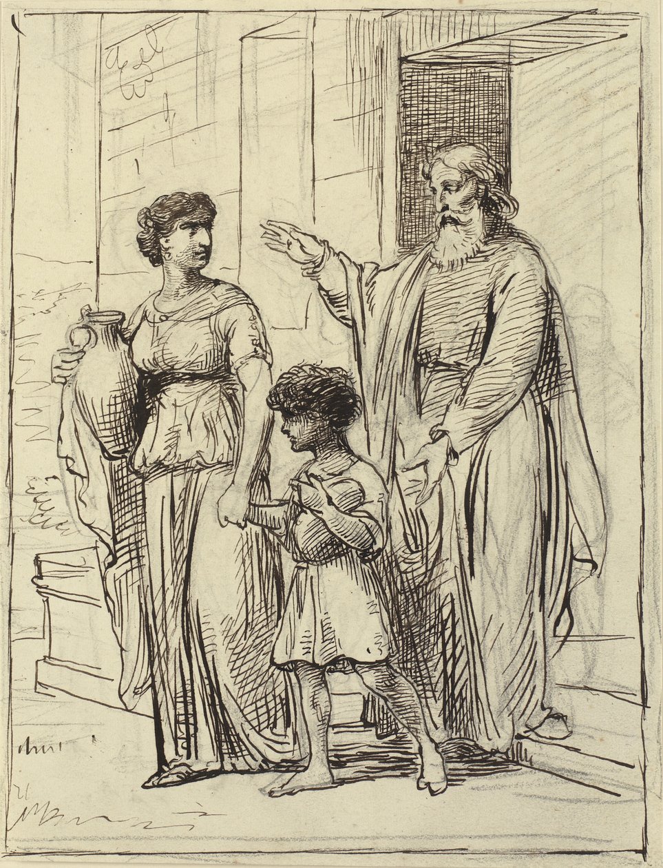 Hagar a Izmael opouštějí Abrahama od Wilhelm Marstrand