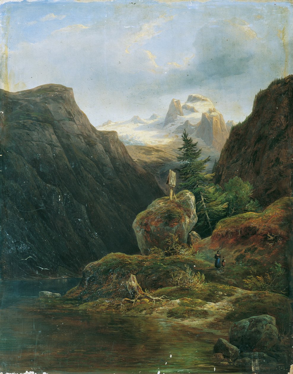 Vorderer Gosausee proti Dachsteinu od Wilhelm Steinfeld