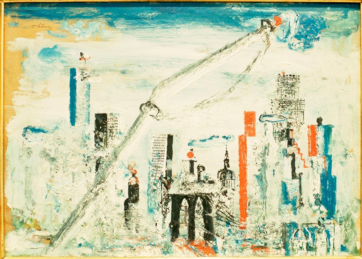 New York, Manhattan s jeřábem od Wilhelm Thöny