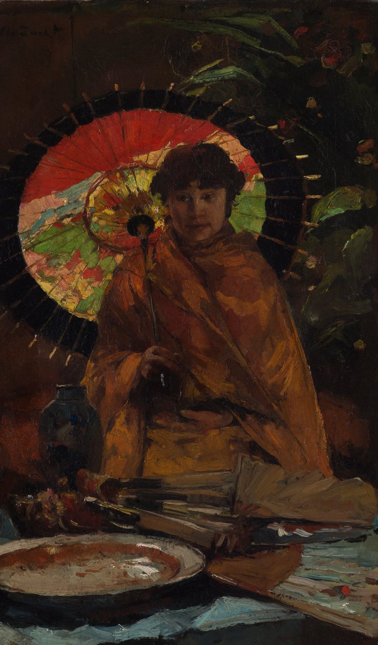 Dívka s japonským slunečníkem od Willem de Zwart