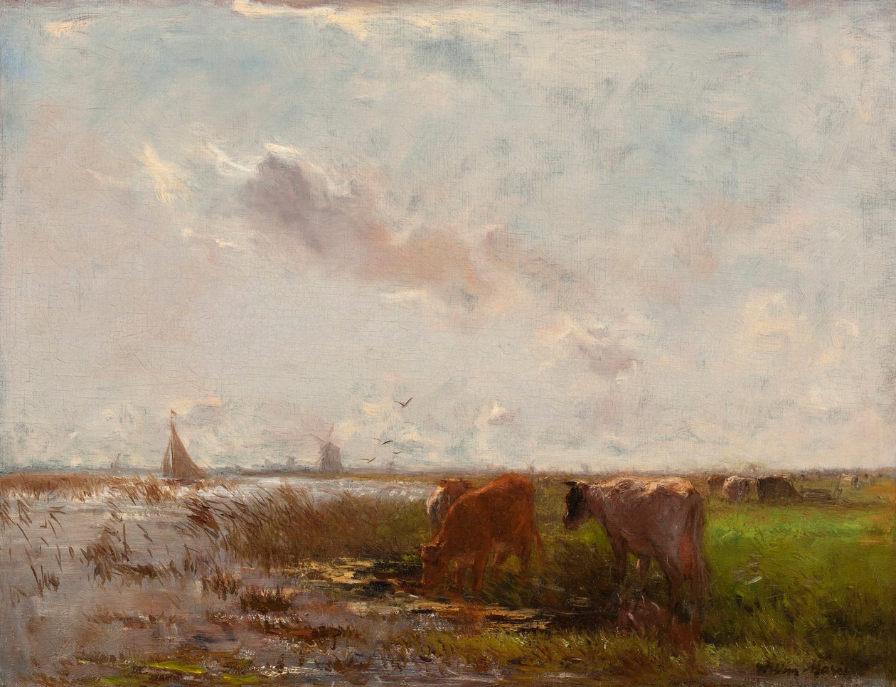 Krávy v krajině poldru od Willem Maris