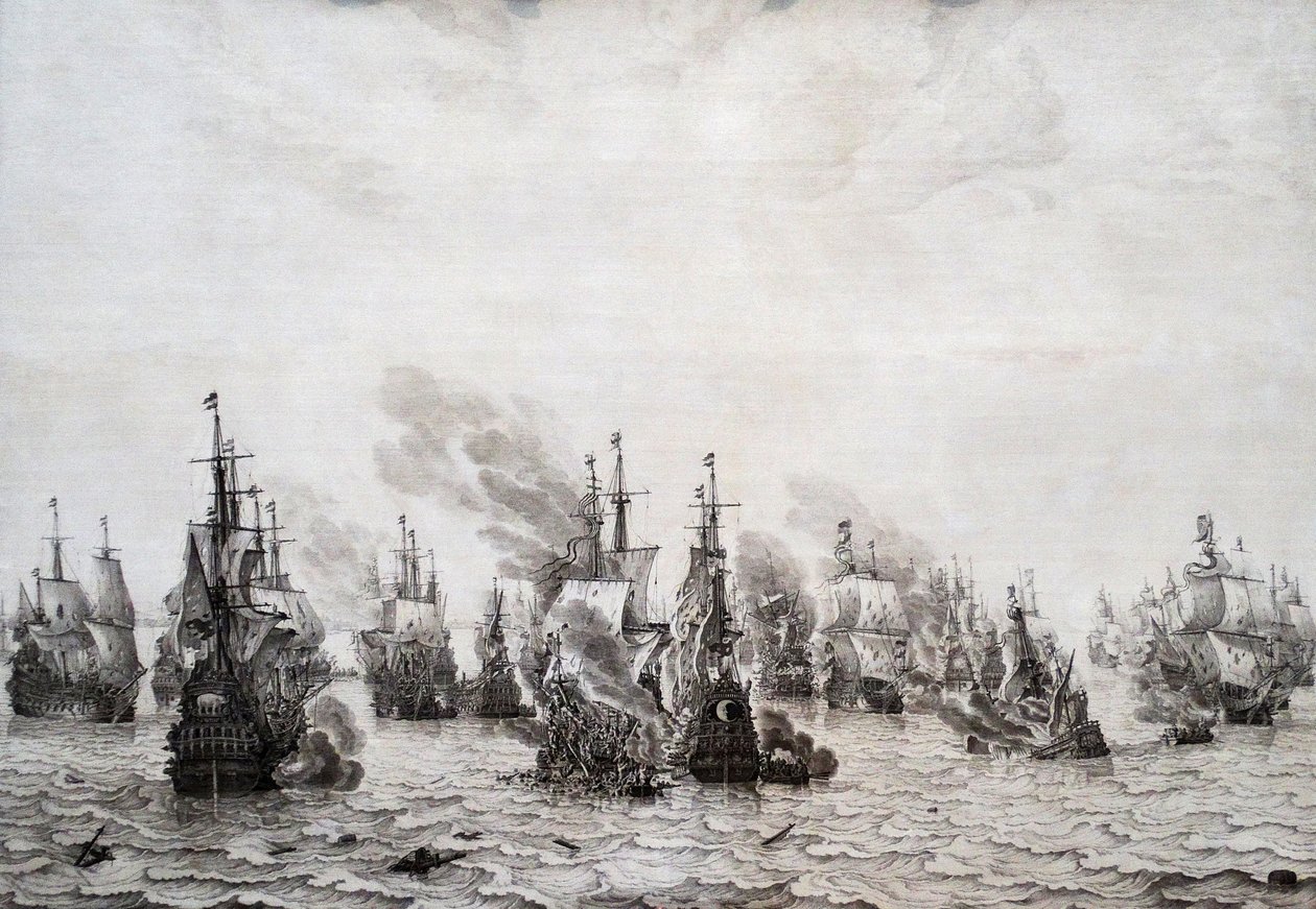 Bitva u Livorna od Willem van de Velde the Elder