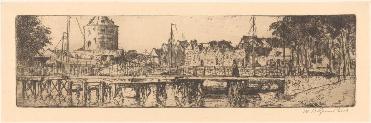 Enkhuizen od Willem Adrianus Grondhout (signed by artist)