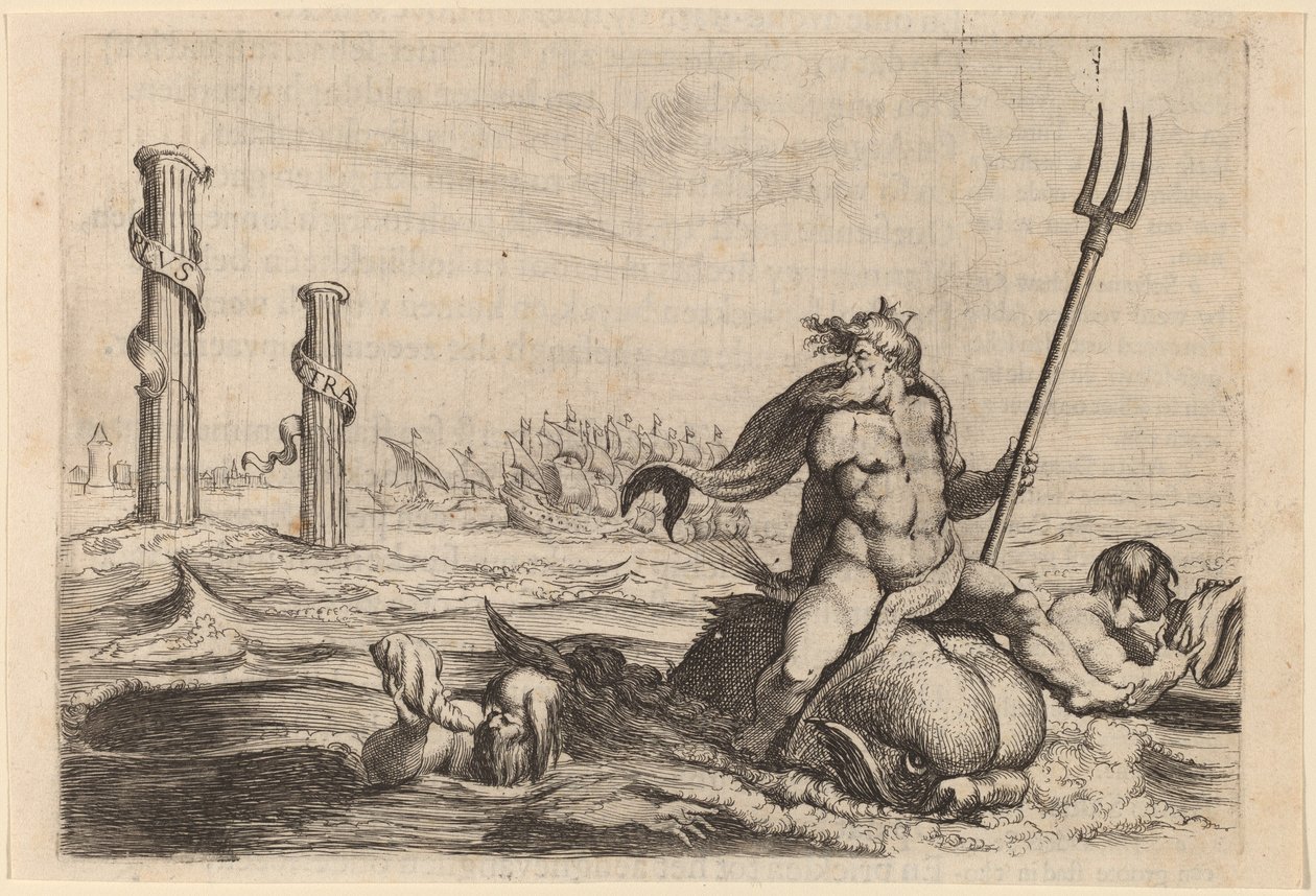Neptun a Herkulovy sloupy, 1634. od Willem Basse