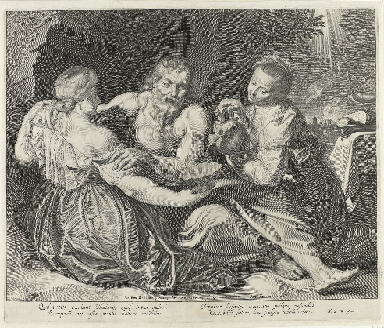 Lot a jeho dcery od Willem Isaacsz Swanenburg