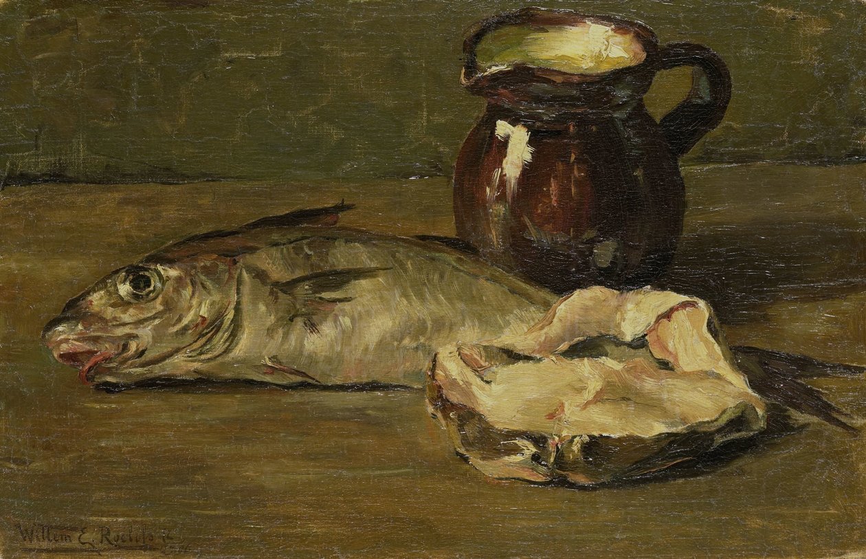 Zátiší s treskou od Willem Roelofs (II)