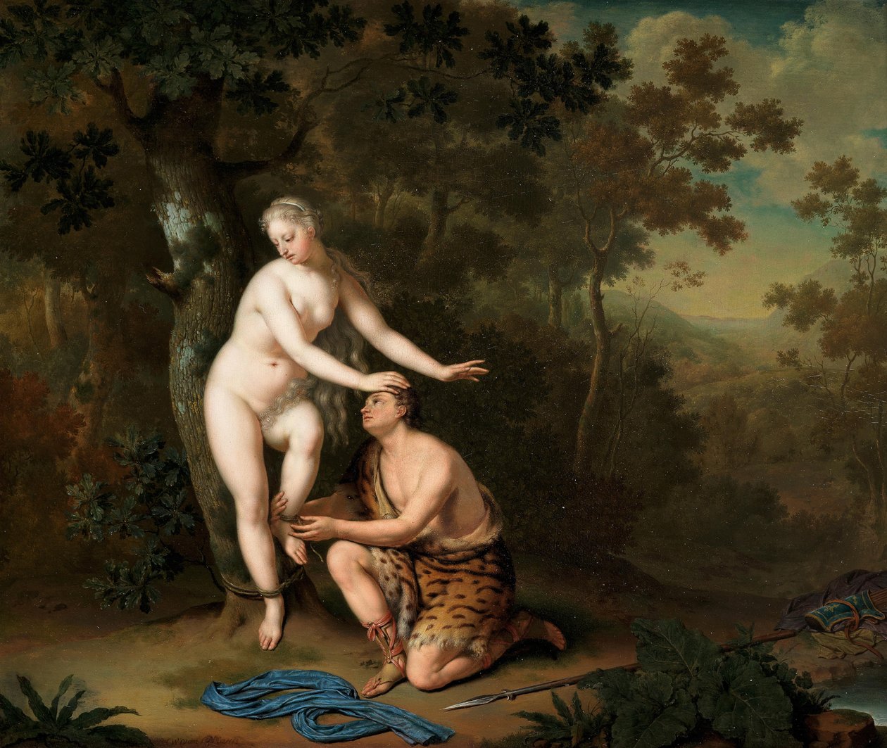 Sylvia osvobozená Amintou, 1700s. od Willem Van Mieris