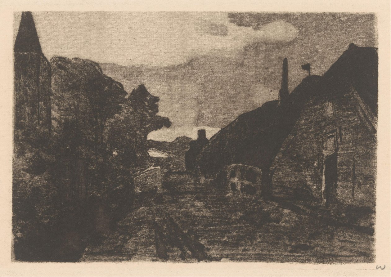 Vesnická silnice v Diepenheimu od Willem Witsen (signed by artist)