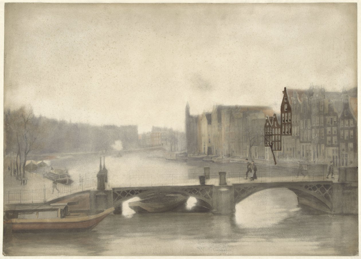 Pohled na Binnen-Amstel v mlze od Willem Arnoldus Witsen