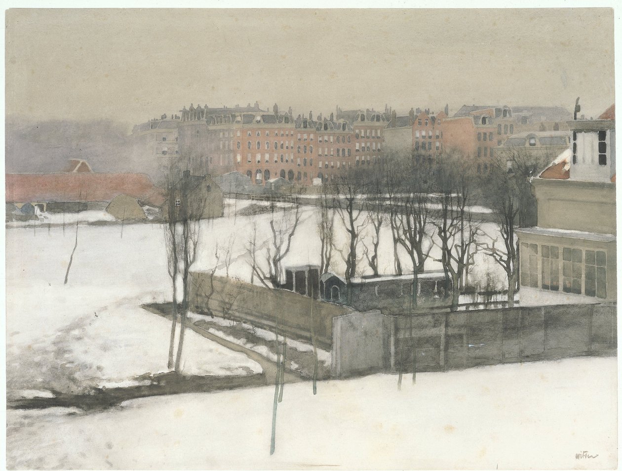 Pohled na Oosterpark ve sněhu od Willem Arnoldus Witsen