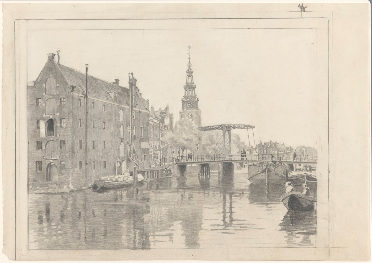 Panoráma města s Montelbaanstoren od Willem Arnoldus Witsen