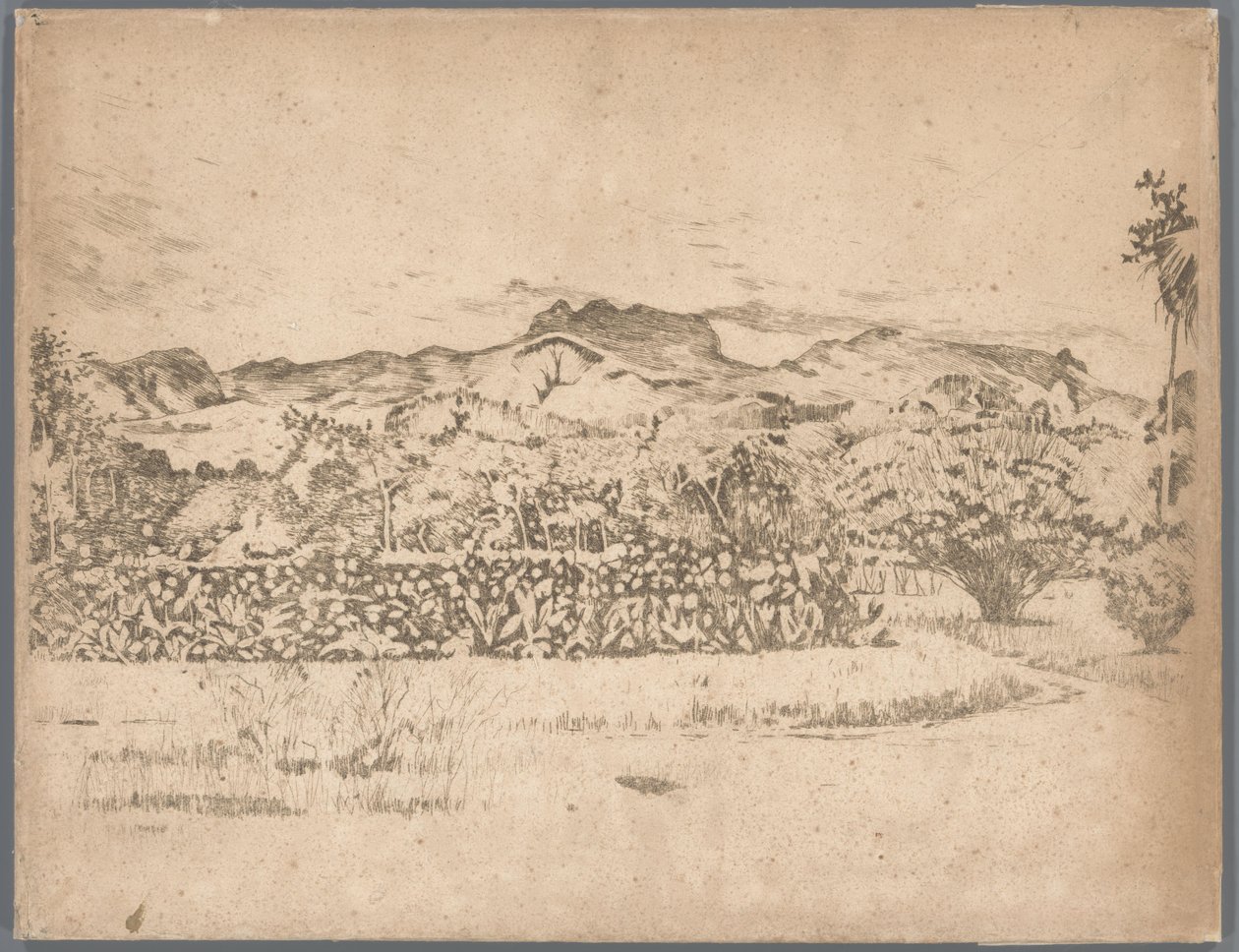 Pohled na sopku De Kloet, Gambar od Willem Arnoldus Witsen