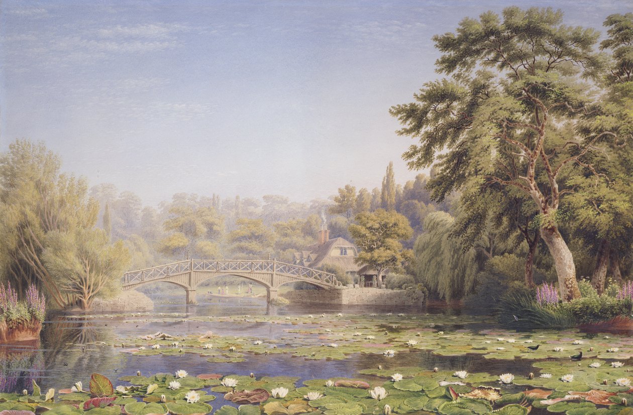 Rustikální most a chata Nuneham Courtenay poblíž Abingdonu (wc a barva karoserie na papíře) od Joseph Mallord William Turner