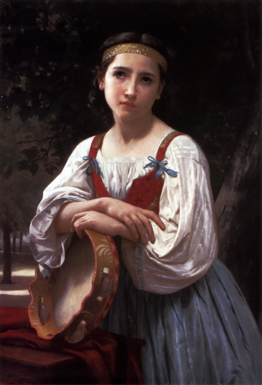 Cikánská dívka s baskickým bubnem od William Adolphe Bouguereau