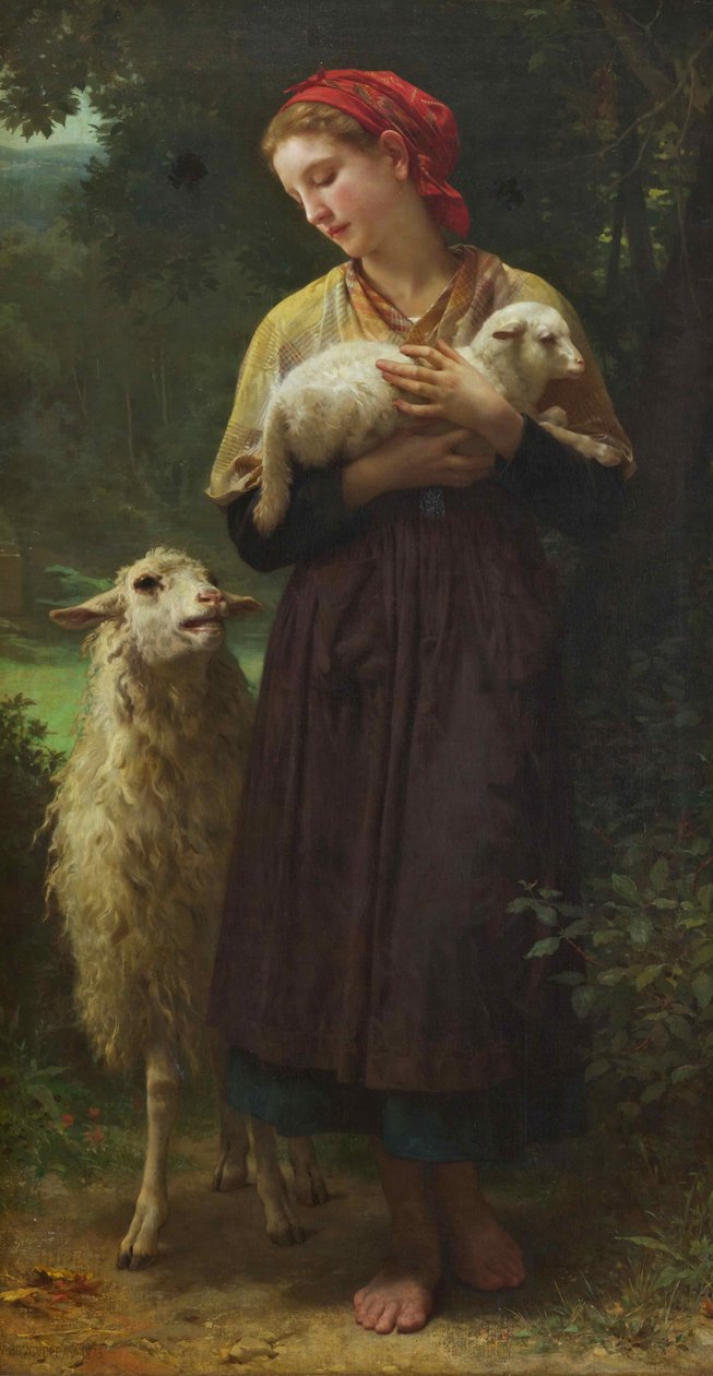 Novorozený beránek (pastýřka) od William Adolphe Bouguereau