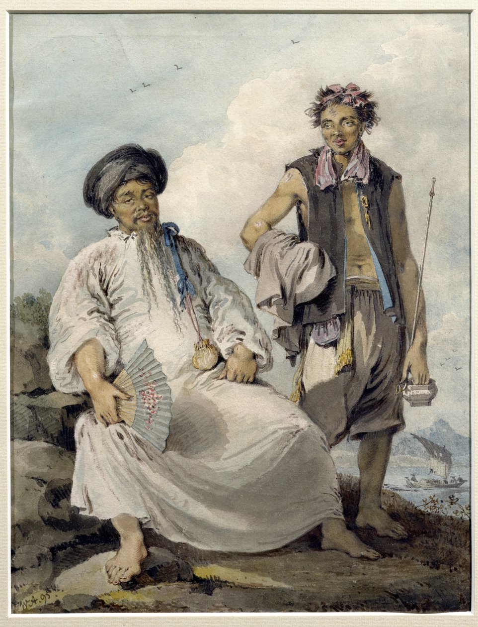 Mandarin with Pipe Bearer, 1795 (wc) od William Alexander