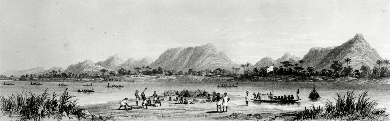 Mountains und Market Canoes u Bokwenu, z 