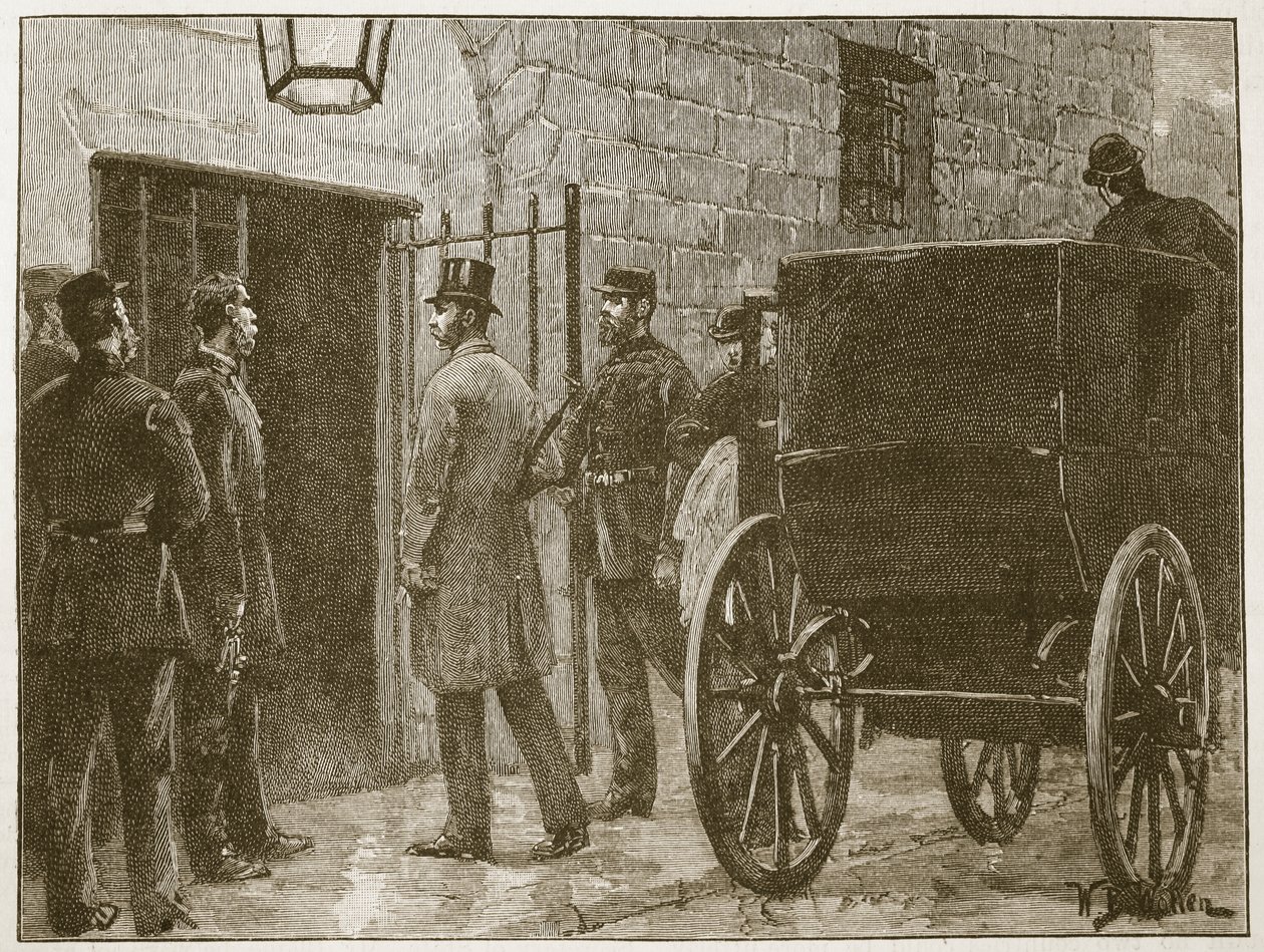 Příjezd pana Parnella do Kilmainham Gaol, ilustrace z "Cassell