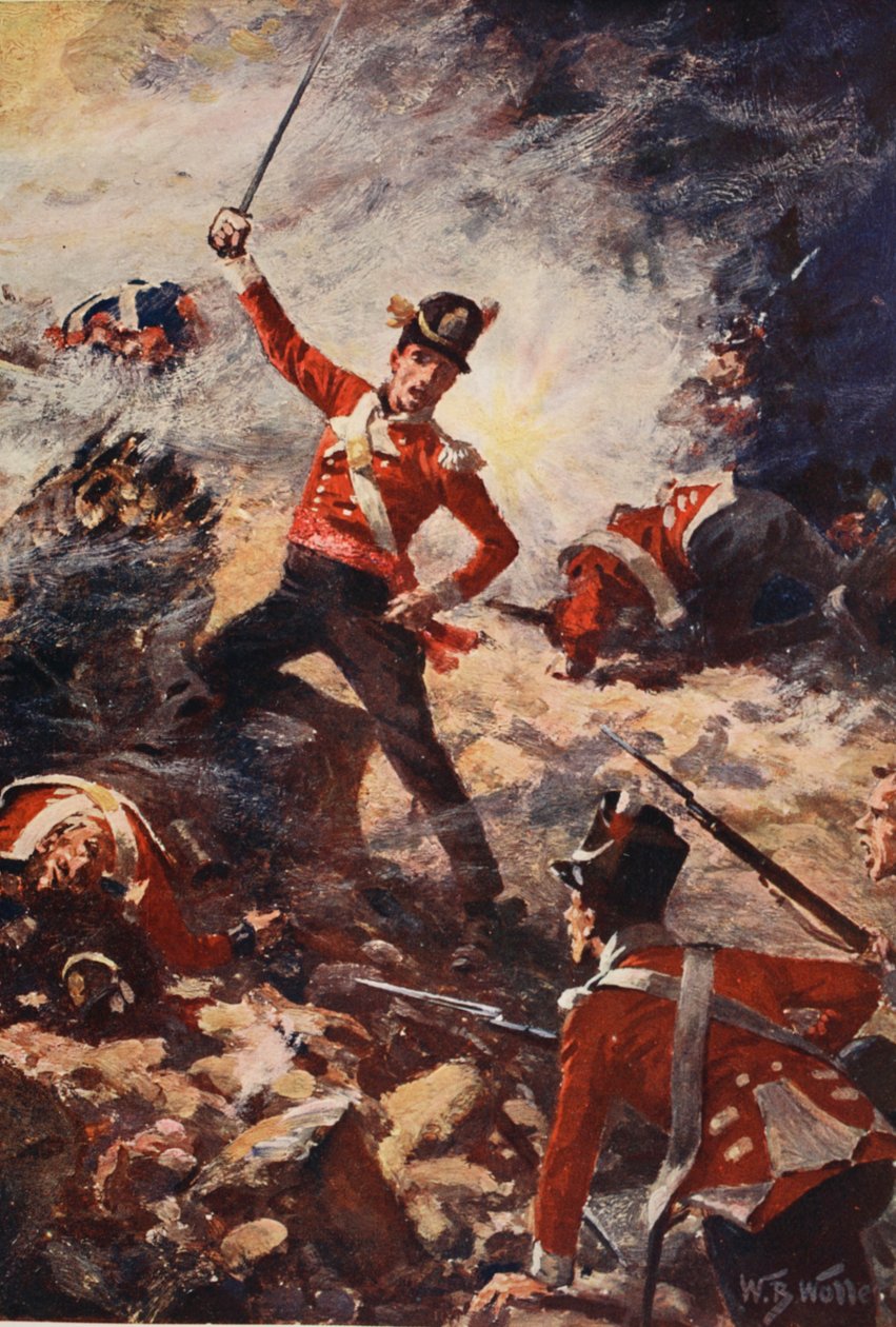 Colin Campbell v čele opuštěné naděje v San Sebastianu, ilustrace z 