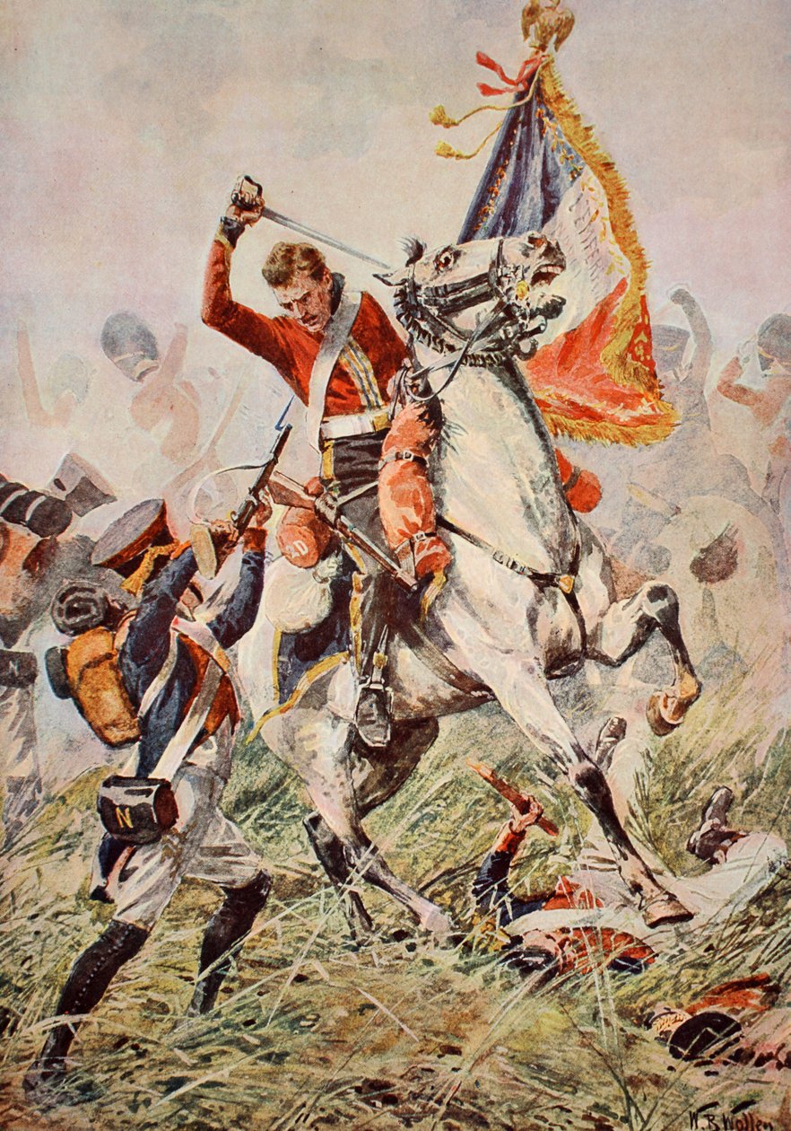 Seržant Ewart zachycující Orla u Waterloo, ilustrace z 