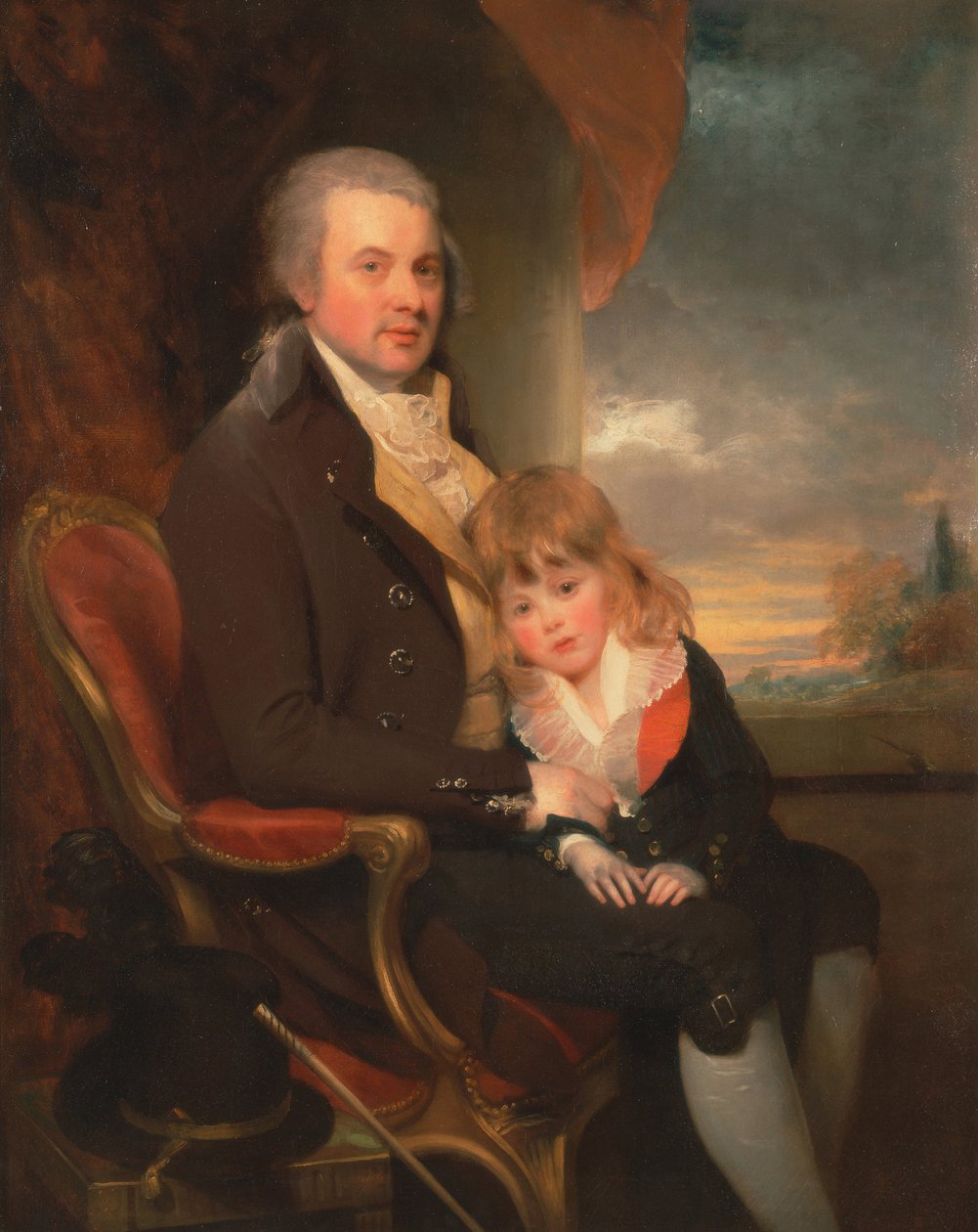 Edward George Lind a jeho syn, Montague od William Beechey