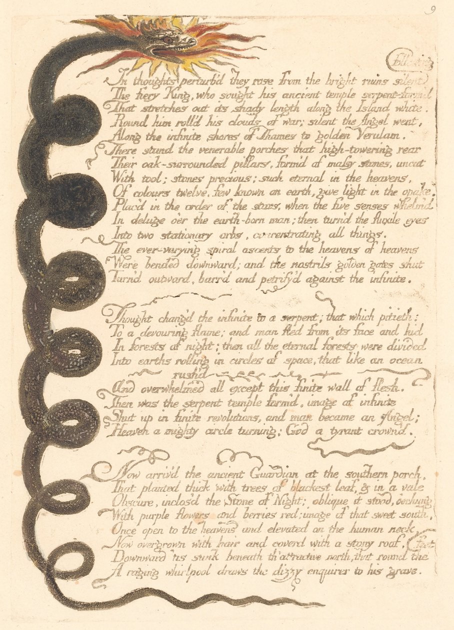 Evropa. Proroctví, talíř 11, od William Blake