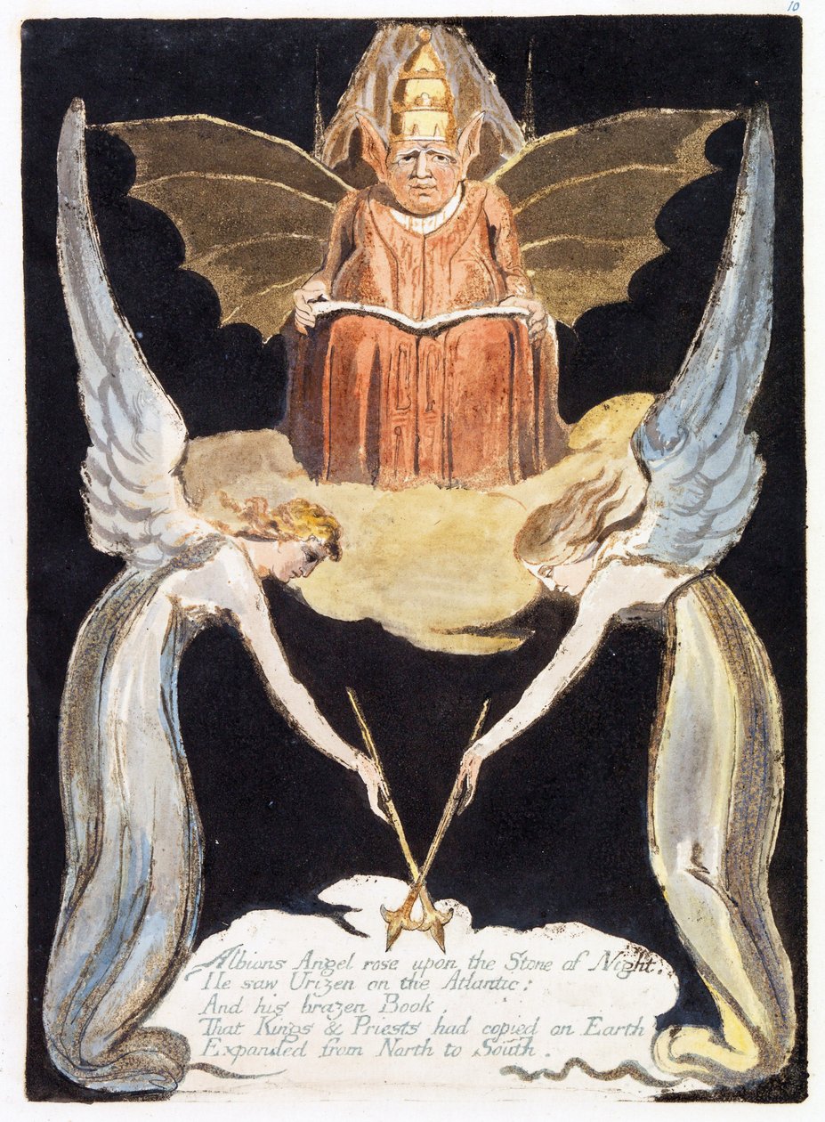 Ilustrace z knihy "Evropa: proroctví", Lambeth, 1794 (tuš a čb na papíře) od William Blake
