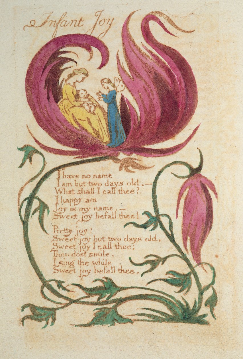 Infant Joy, z Songs of Innocence, vydané 1789 od William Blake