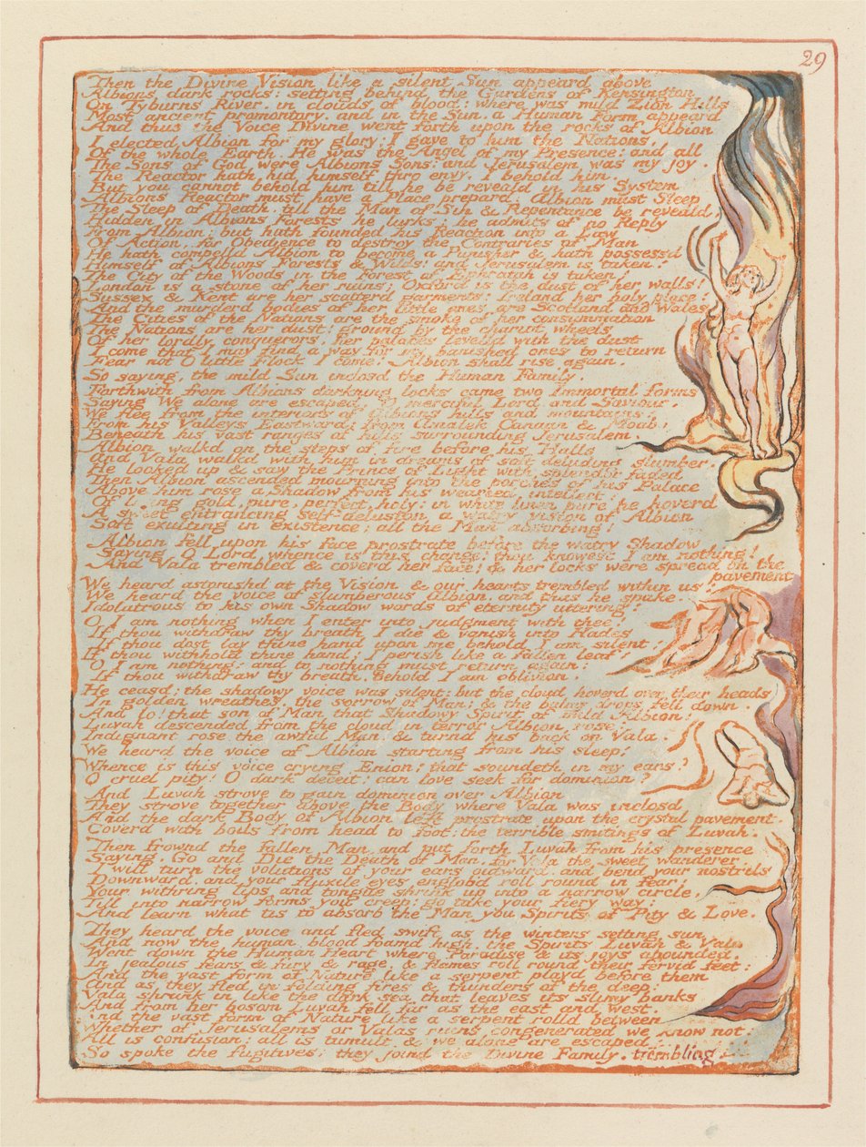 Jeruzalém, deska 29, pak božské vidění.... od William Blake