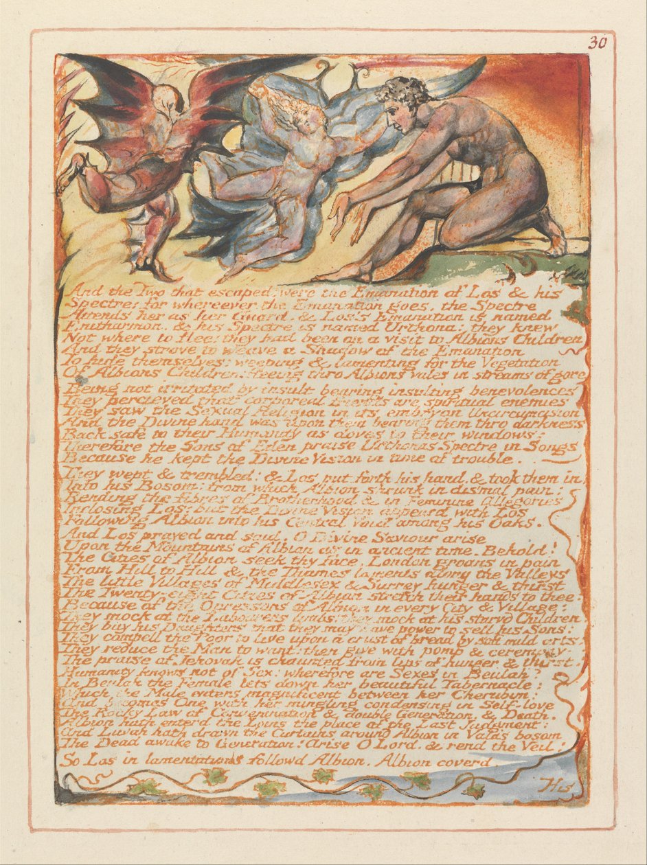 Jeruzalém, talíř 30 a ti dva, kteří utekli .... od William Blake