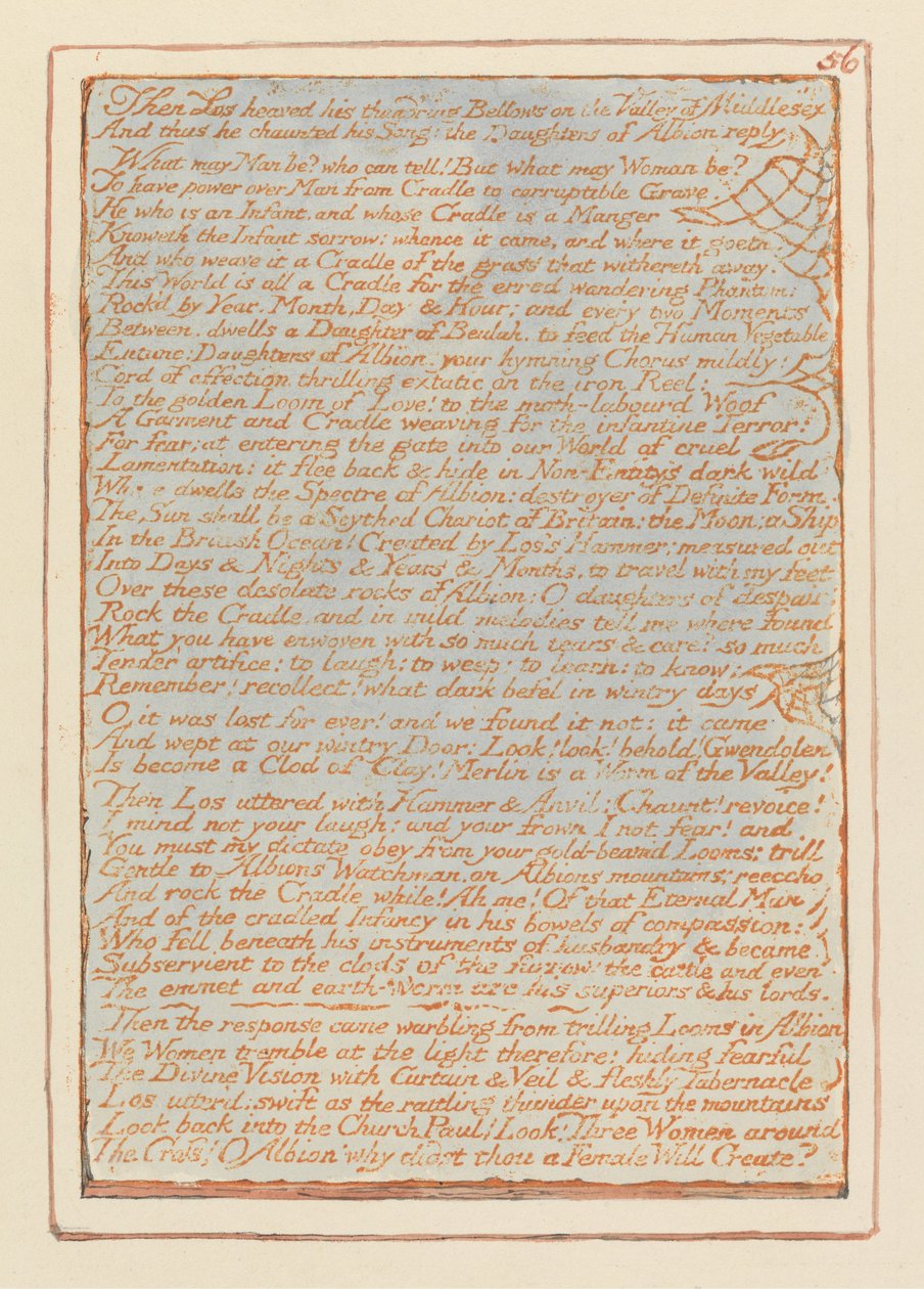 Jeruzalém, talíř 56, poté Los zvednutý ... od William Blake