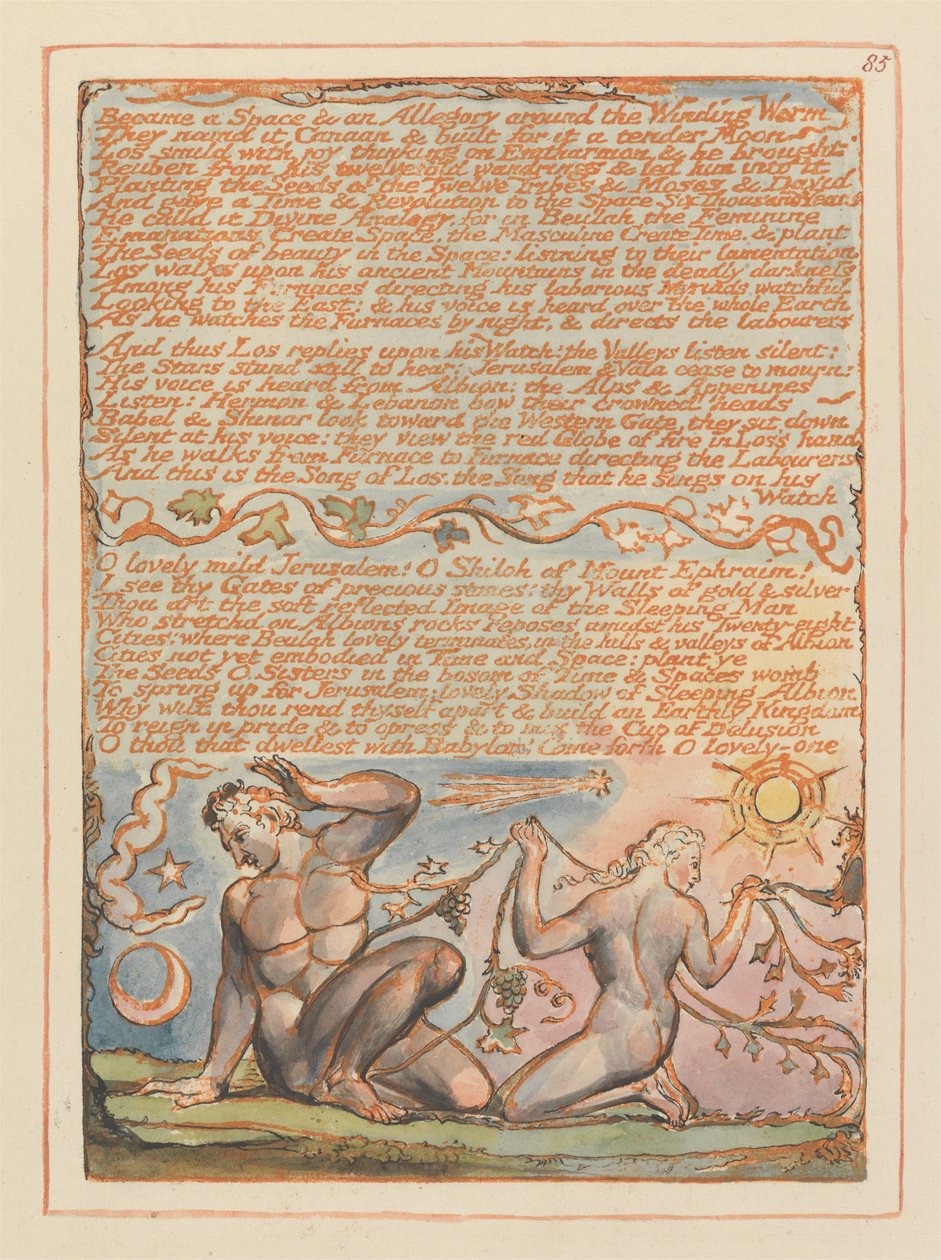 Jeruzalém, deska 85, se stal prostorem a alegorií .... od William Blake
