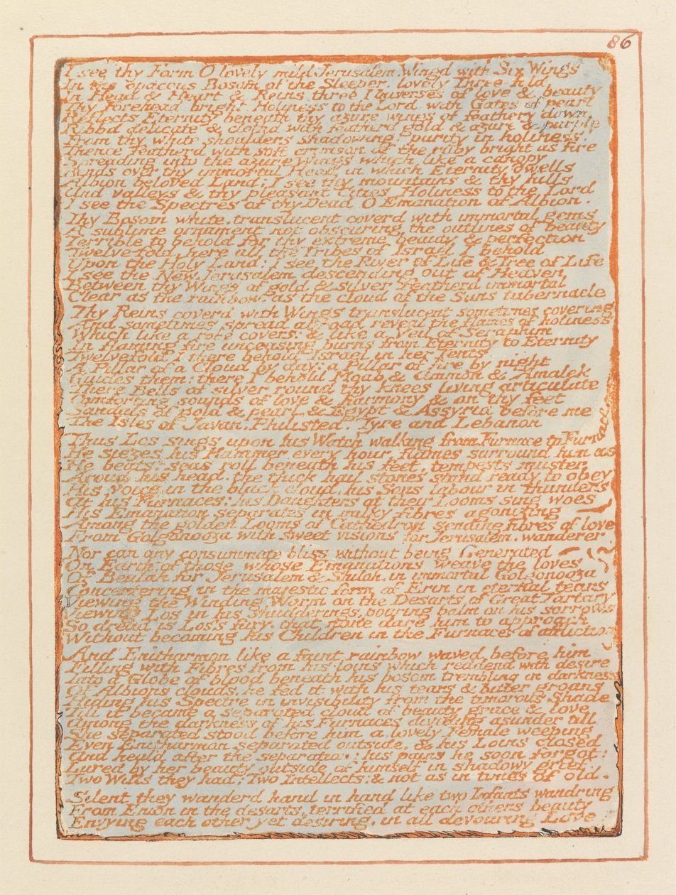 Jeruzalém, talíř 86, od William Blake