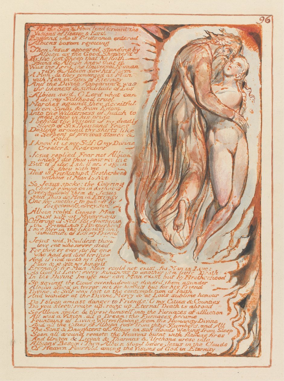 Jeruzalém, deska 96, jak Slunce a Měsíc vedou vpřed .... od William Blake