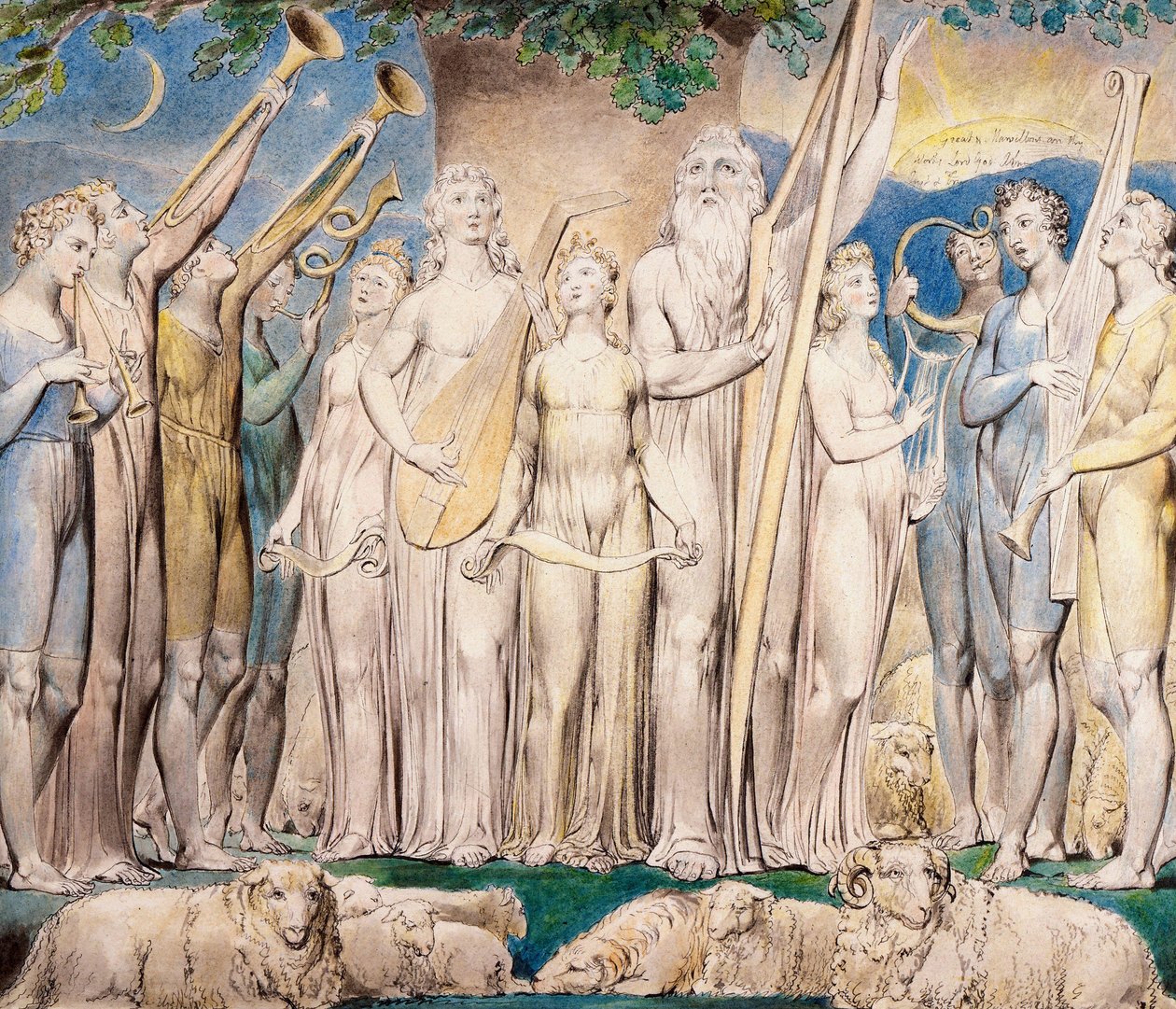 Job a jeho rodina byli obnoveni k prosperitě od William Blake