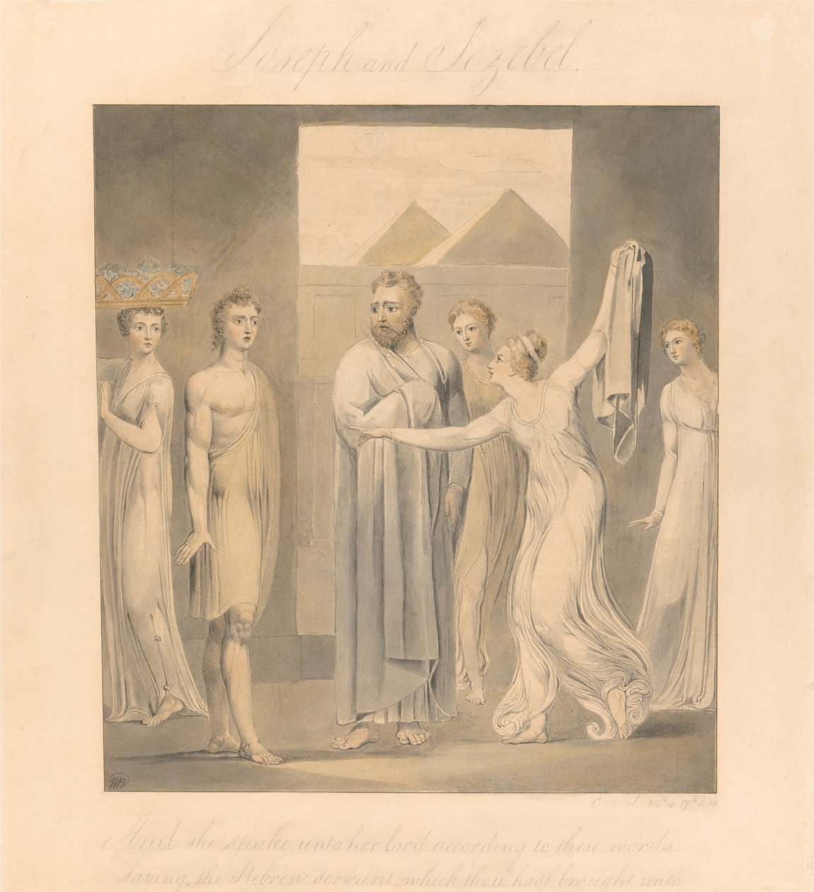 Manželka Josefa a Potifara od William Blake