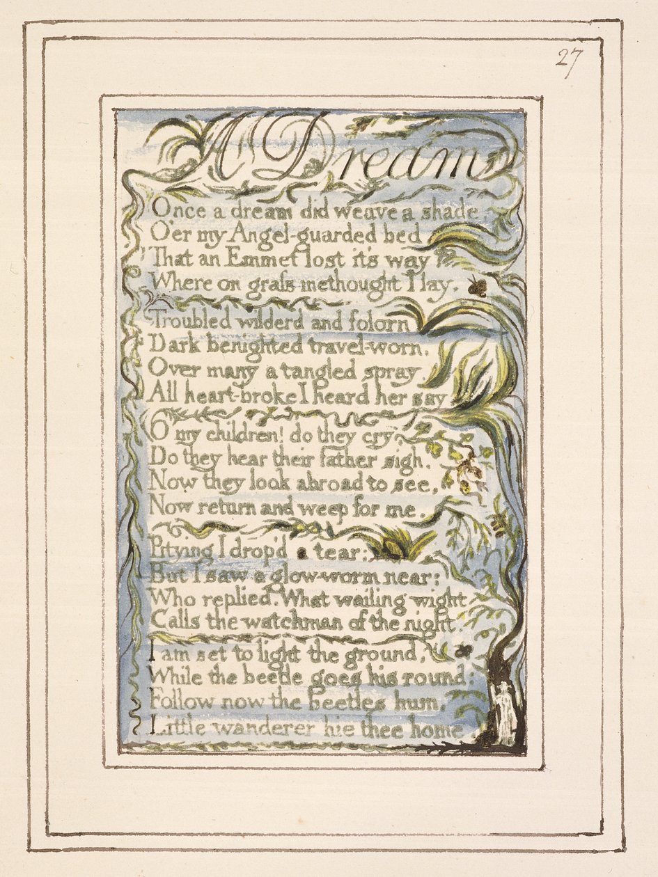 S.124-1950.pt27 Sen: deska 27 z Songs of Innocence and of Experience (kopie R) c.1802-08 (lept, inkoust a wc) od William Blake