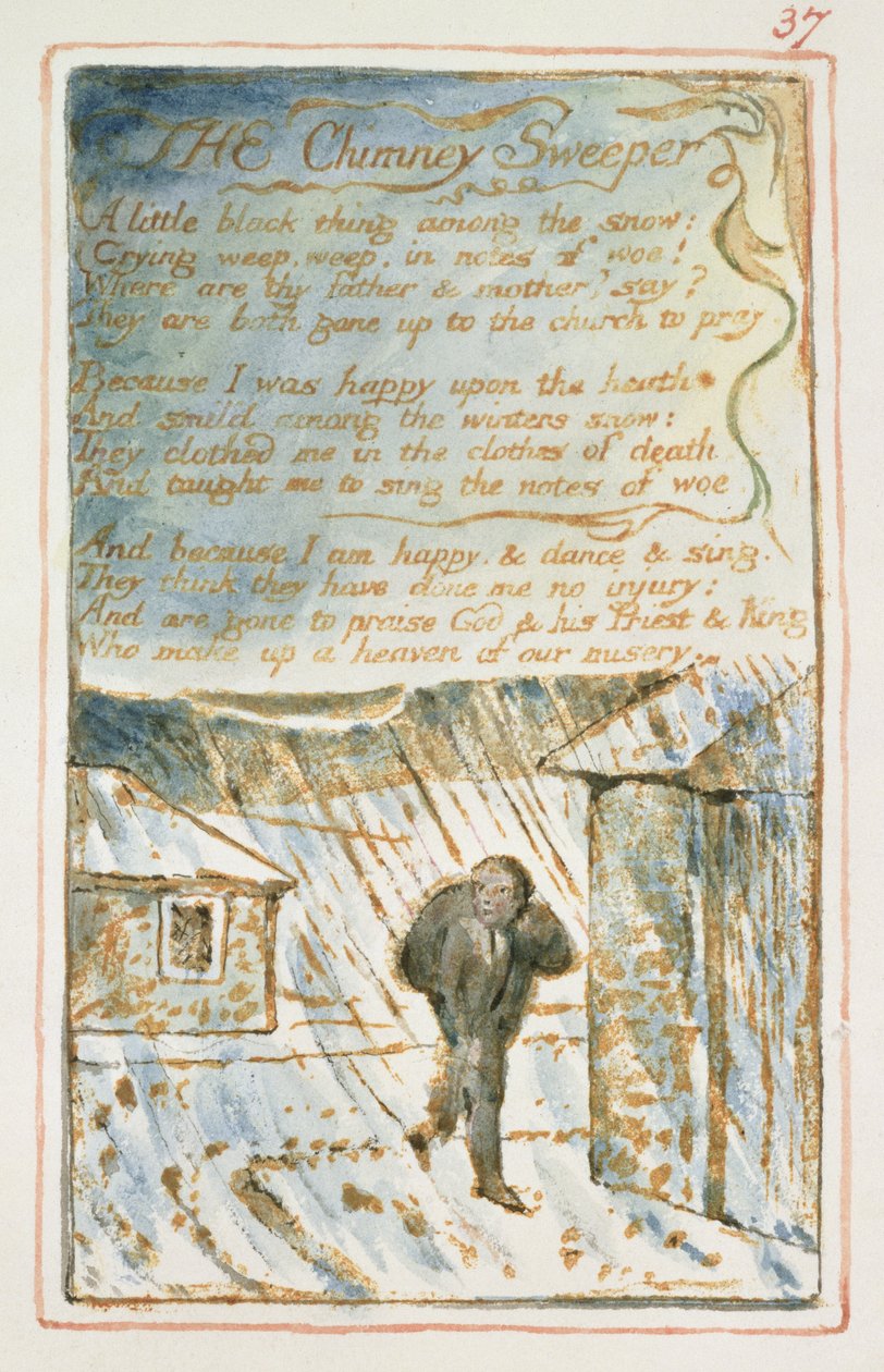 S.125-1950.pt37 Kominík: deska 37 z Songs of Innocence and of Experience (kopie AA) c.1815-26 (lept, inkoust a wc) od William Blake