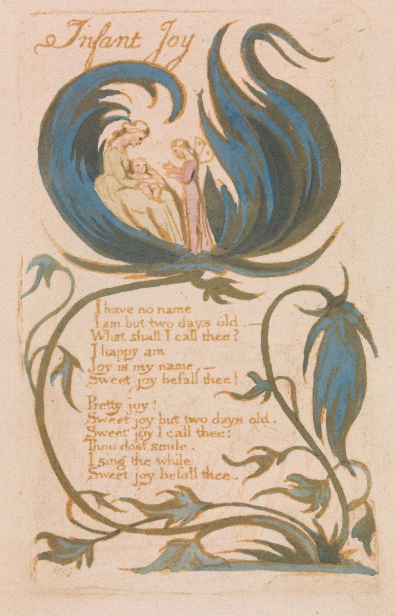 Songs of Innocence, Plate 14, Infant Joy (Bentley 25) od William Blake