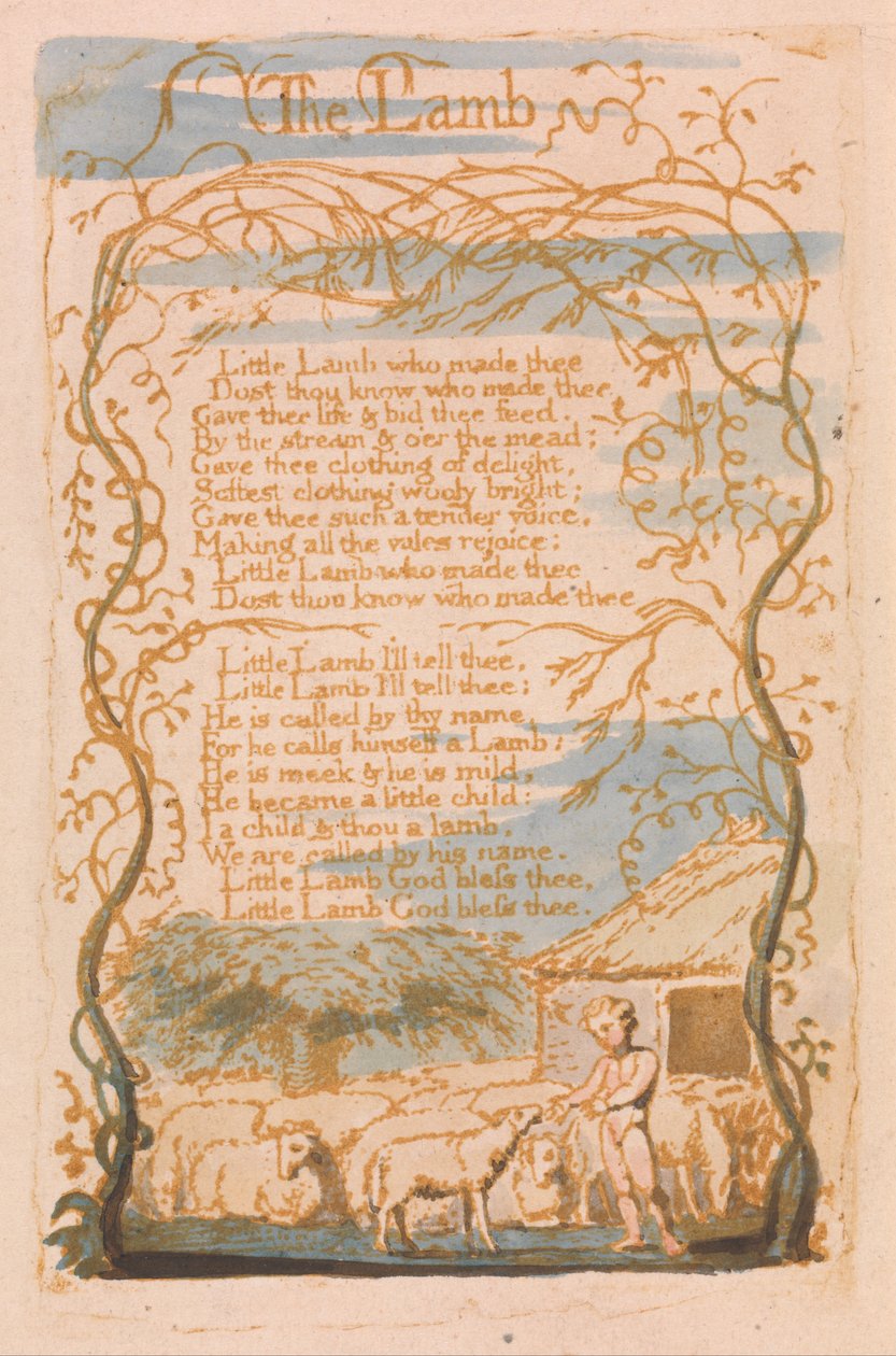 Songs of Innocence, Plate 8, The Lamb (Bentley 8) od William Blake