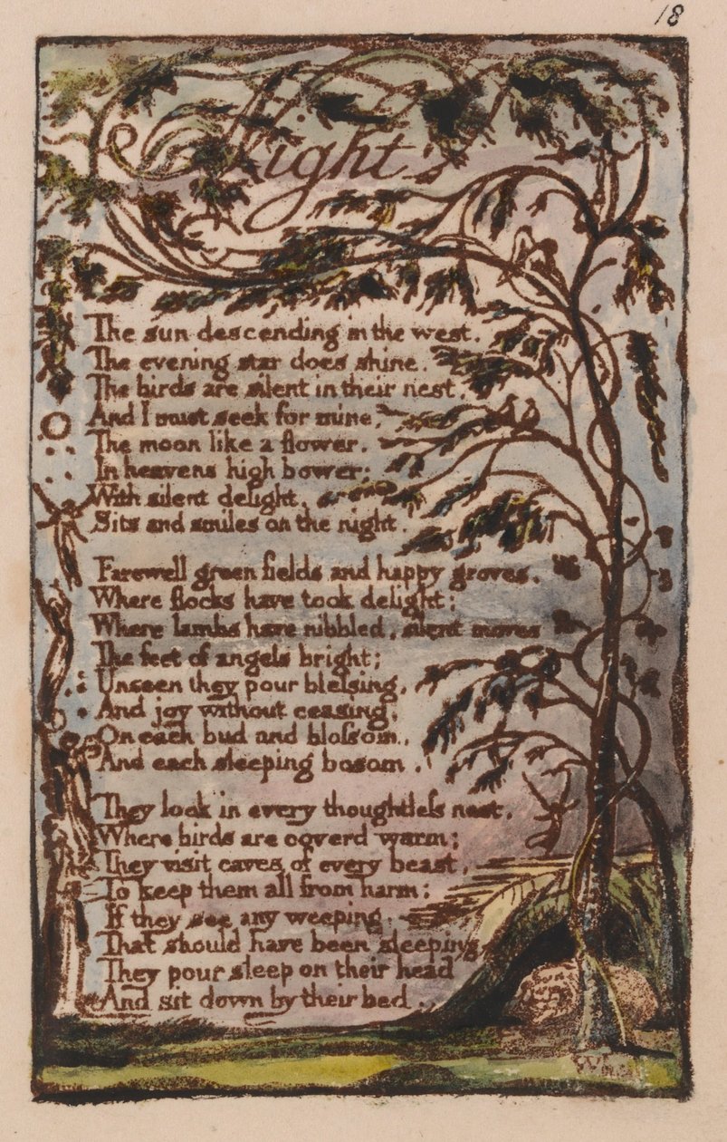 Songs of Innocence and of Experience, Plate 18, Night (Bentley 20) od William Blake