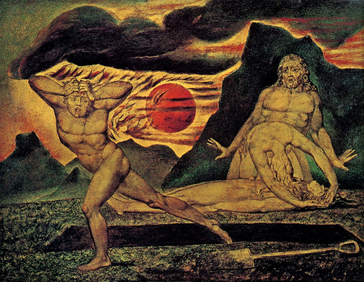 Tělo Ábela nalezené Adamem a Evou od William Blake